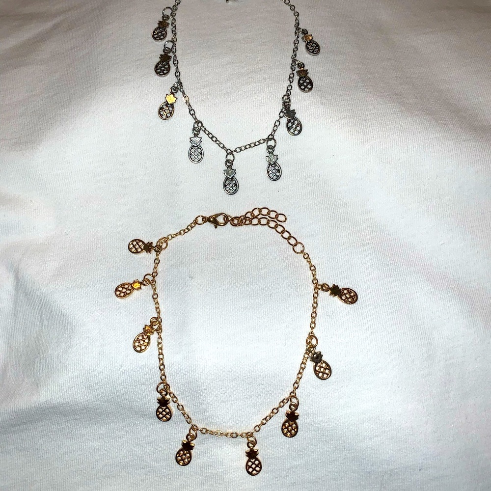 Silver/Gold pineapple anklet